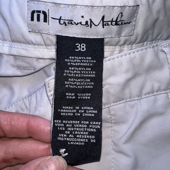 Travis Mathew Golf Pants Men's Size 38X33 Light Gray Flat Front Stretch Chinos - Picture 9 of 16